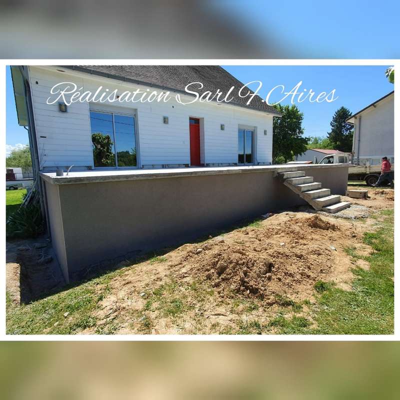 Travaux de maçonnerie à Limoges - Sarl Fernandes Aires Fondation et terrassement, réalisation d'une terrasse en béton